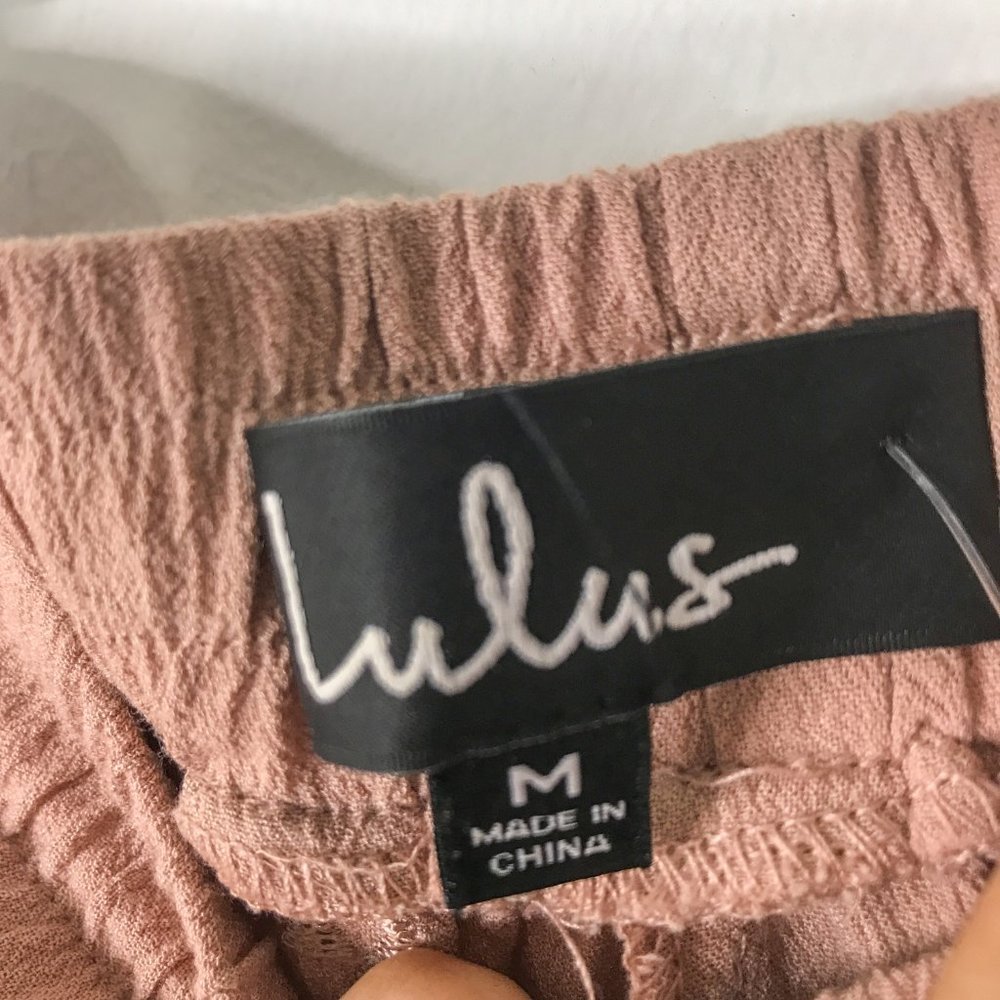 Lulus Feel the Tide Mauve Embroidered Shorts Blush - Picture 4 of 7